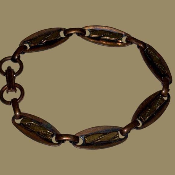 Vintage copper and brass bracelet - Picture 1 of 10